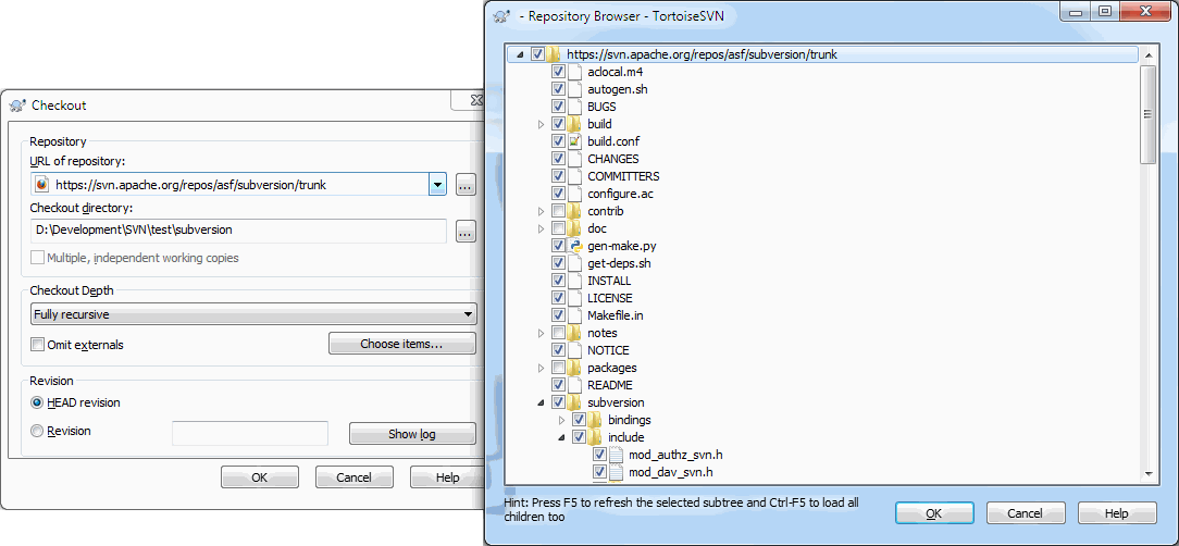 tortoisesvn does not copy log when branch