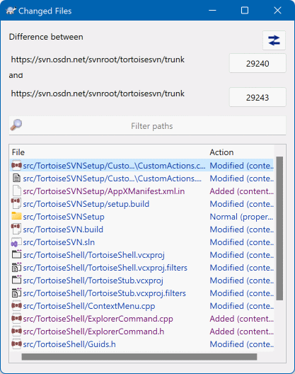 smartsvn compare two revisions