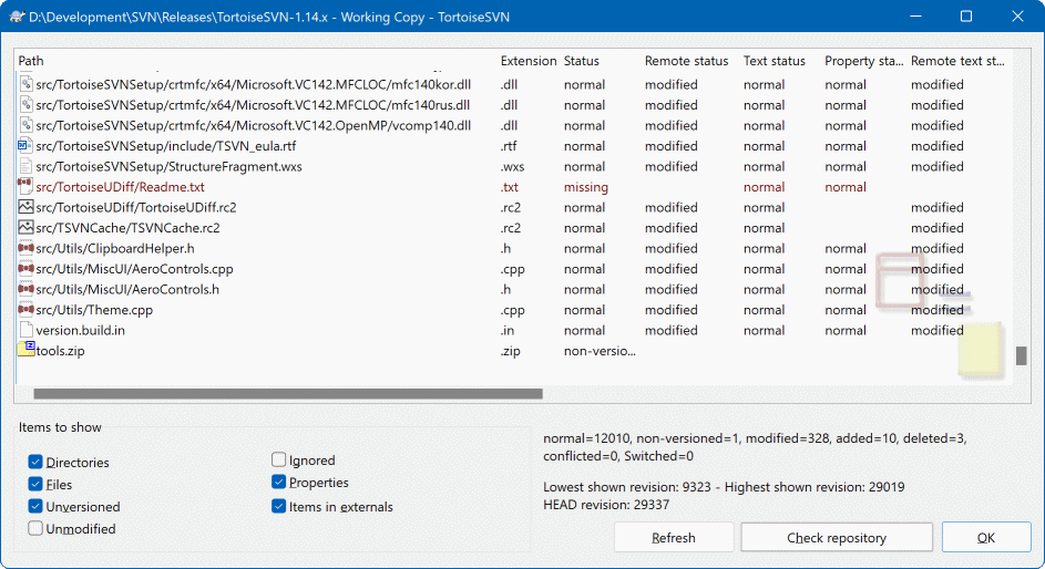 subversion list repositories