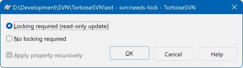 svn:needs-lock 属性页